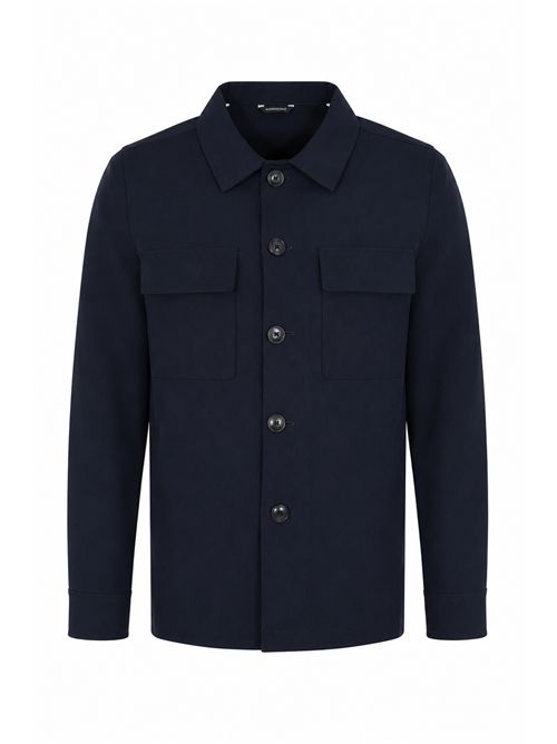 Overshirt in polyviscosa Blu Navy DANIELE ALESSANDRINI | DUJG0002 PL01017000